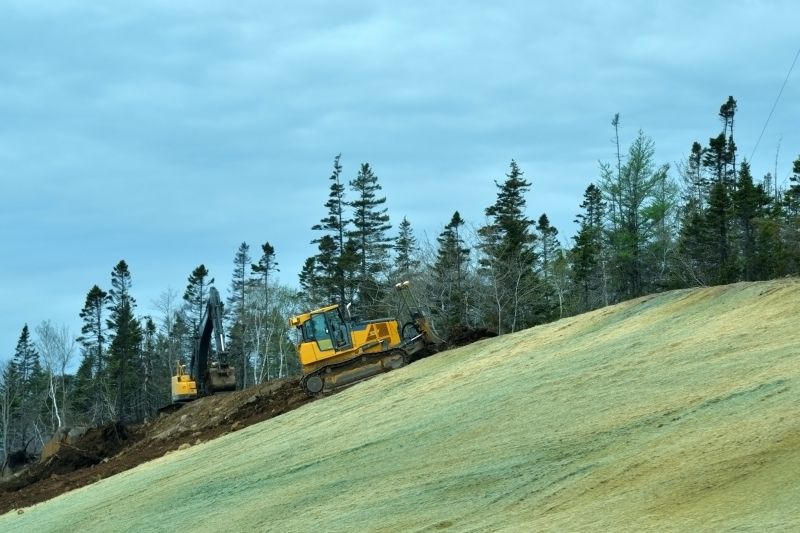 Heavy equipment in use